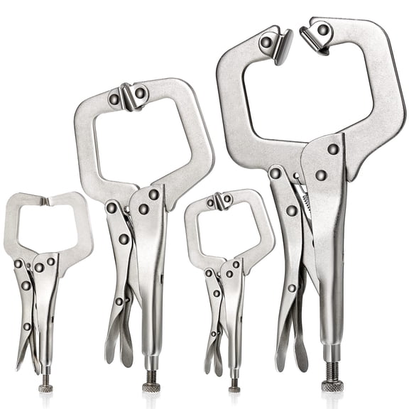 4-Piece Locking C Clamp Set, Metal Welding Clamps For Home Farm