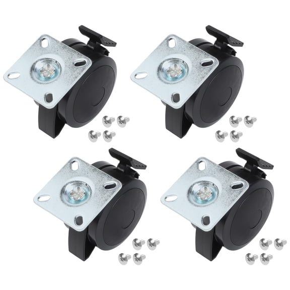 4-Piece Locking Caster Set For Weber For 200/300 Series Grills 69827 Replacement Wheels With Security Lock Mechanism, Black