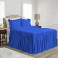 thumbnail image 1 of 4 Piece Long Ruffle Sheet Set, 20" Inch Long Ruffle On Corner Of The Flat Sheet, 18 Inch Deep Pocket, 100% Egyptian Cotton, 800 TC, Full Size, Solid Royal Blue, 1 of 9