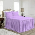 thumbnail image 1 of 4 Piece Long Ruffle Sheet Set, 20" Inch Long Ruffle On Corner Of The Flat Sheet, 18 Inch Deep Pocket, 100% Egyptian Cotton, 800 TC, Queen Size, Solid Lilac, 1 of 9