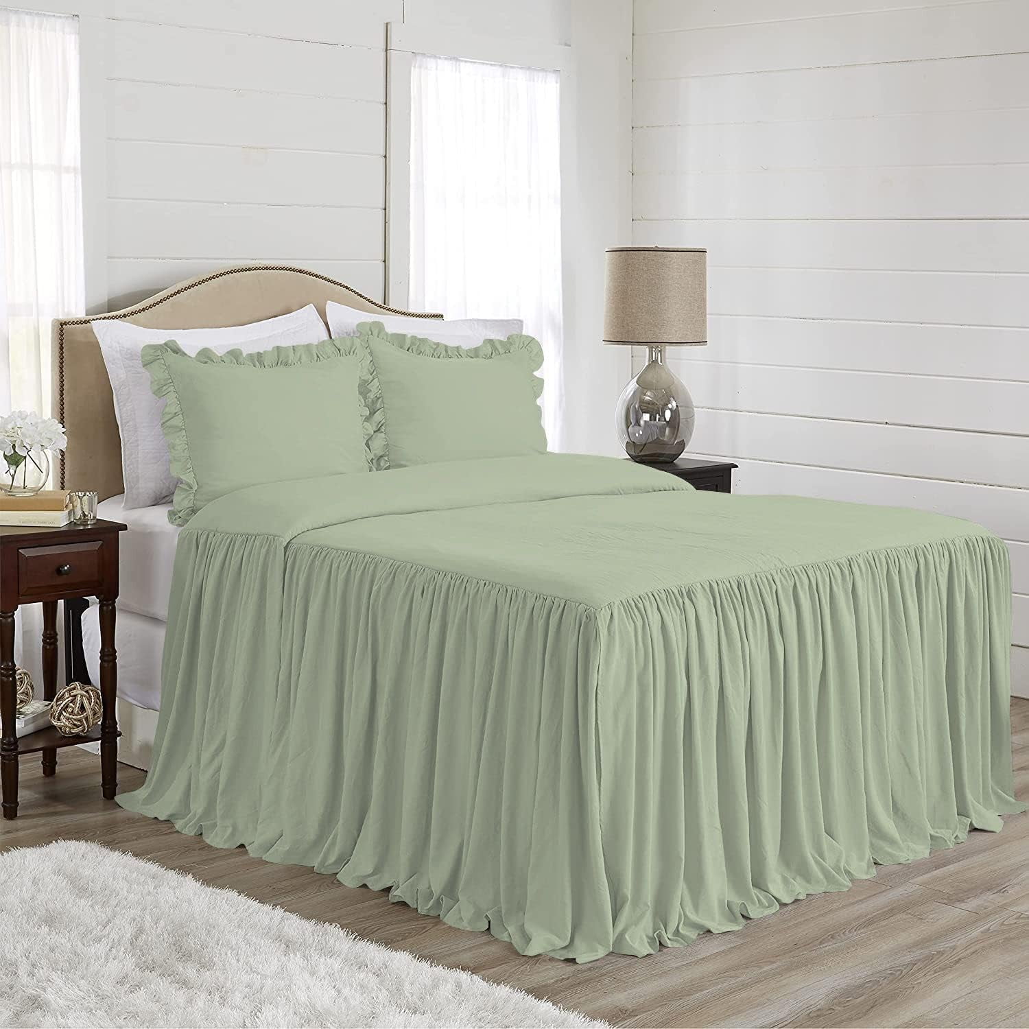 4 Piece Long Ruffle Sheet Set, 25