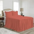 thumbnail image 1 of 4 Piece Long Ruffle Sheet Set, 30" Inch Long Ruffle On Corner Of The Flat Sheet, 8 Inch Deep Pocket, 100% Egyptian Cotton, 800 TC, Cal King Size, Solid Brick Red, 1 of 8