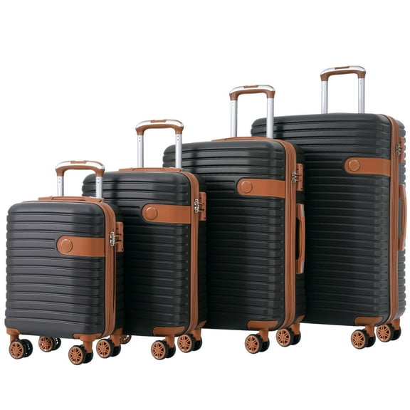 4 Piece Luggage Set Carry on Suitcase with Hardshell,Spinner Wheels TSA Lock