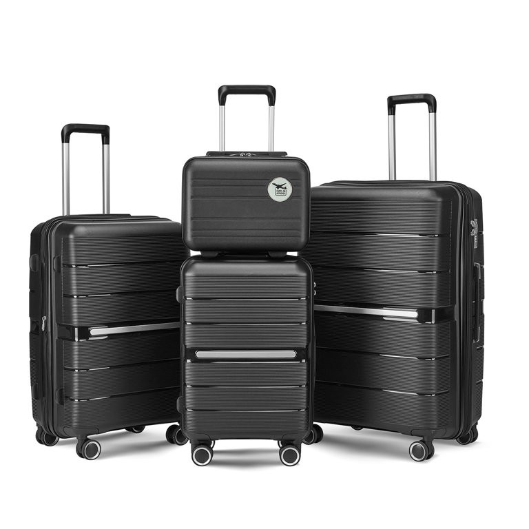 4 Piece Luggage Set, Expandable Lightweight Suitcase Set, PP