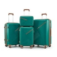 thumbnail image 1 of 4 Piece Luggage Set , PP Suitcase Set 14/20/24/28 inches, Expandable Lightweigh Luggage Sets with TSA Lock,and 360°Rotating Wheel, Green, 1 of 9