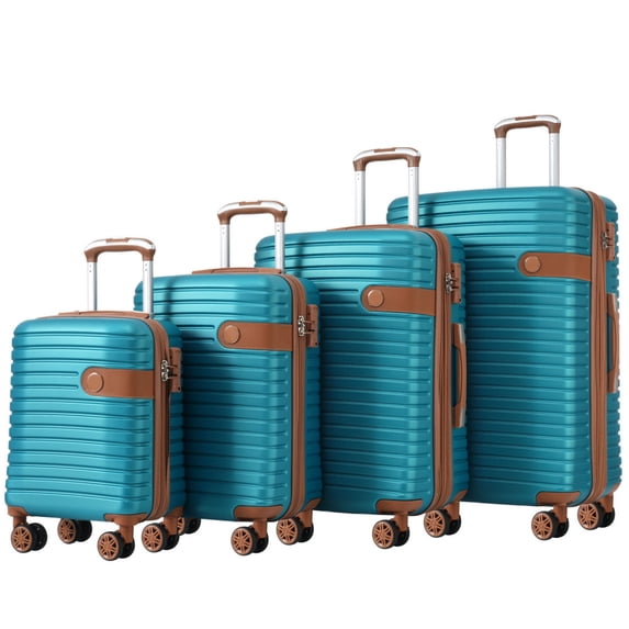 4 Piece Luggage Suitcase Set, Hardshell Lightweight Expandable Suitcase Set with TSA Lock and Spinner Wheels