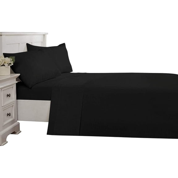 4 Piece Luxurious Sheet Set ultra Soft 100% Egyptian Cotton, 800 Thread Count 10 Inch Deep Pocket - (Full - Size) Solid Black Colour