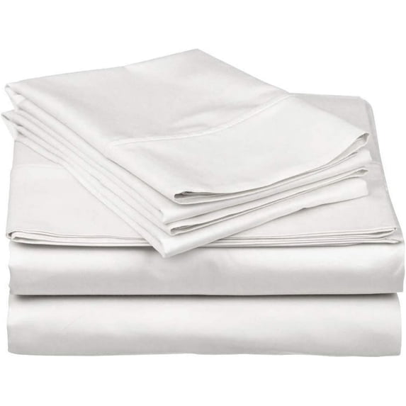 4 Piece Luxurious Sheet Set ultra Soft 100% Egyptian Cotton, 800 Thread Count 12 Inch Deep Pocket - (King - Size) Solid White Colour