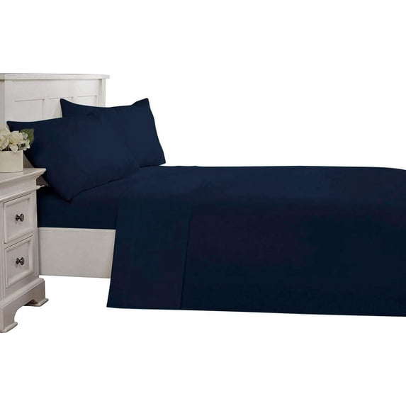 4 Piece Luxurious Sheet Set ultra Soft 100% Egyptian Cotton, 800 Thread Count 12 Inch Deep Pocket - (Olympic Queen - Size) Solid Navy Blue Colour