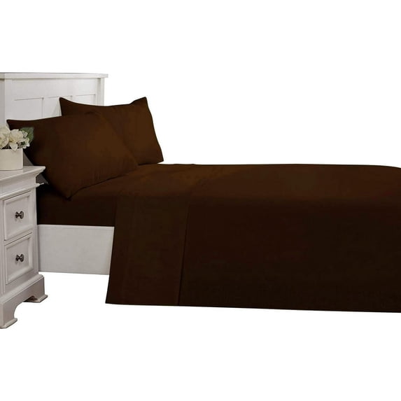 4 Piece Luxurious Sheet Set ultra Soft 100% Egyptian Cotton, 800 Thread Count 12 Inch Deep Pocket - (Twin XL - Size) Solid Chocolate Colour