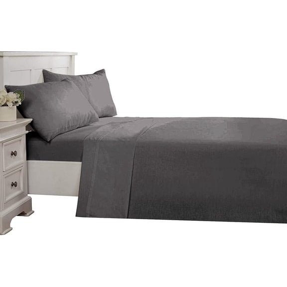 4 Piece Luxurious Sheet Set ultra Soft 100% Egyptian Cotton, 800 Thread Count 8 Inch Deep Pocket - (King - Size) Solid Dark Grey Colour