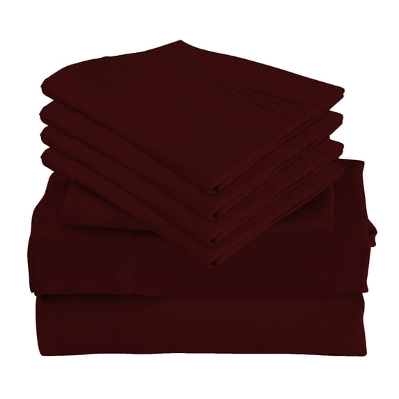 4 Piece Luxury Rayon Made From Bamboo Sheets Set- Twin Burgundy Sheets, Softer Than Cotton-Up To 16" Deep Pockets-Wrinkle Free-Extremely Soft Bamboo Derived Rayon Sheets- Twin,Burgundy