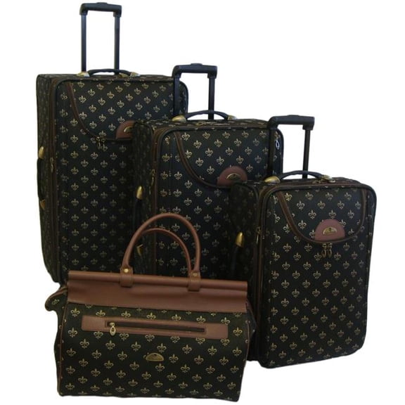 4 - Piece Lyon Luggage Set, Metalic Black