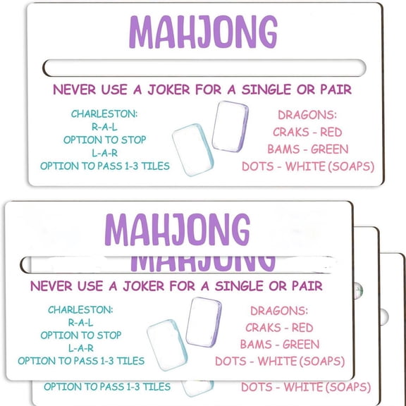 4 Piece Mahjong Line Reader Set with Accompanying Rules Guide, Tile Accessory for Mahjong Game Players and Tabletop Gaming for Home Decor