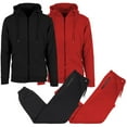 thumbnail image 1 of 4-Piece Men's Fleece-Lined Full Zip Hoodie & Jogger 2-Piece Sets (4Piece = 2Full Sets), 1 of 5