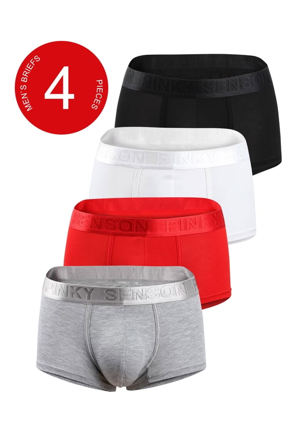 4-Piece Men's Modal Boxers | 95% Modal + 5% Spandex, Breathable & Skin-Friendly Like Cloud Touch, Snug Fit Without Tightness