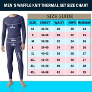 BARGAINHUNTERS Mens 4-Piece Cotton Waffle Knit Thermal Underwear Set 100% Soft Comfortable