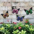 thumbnail image 1 of 4 Piece Metal Butterfly Wall Decor Art Outdoor Outside Indoor Garden Patio Yard Fence 3D Colored Metal Butterflies Sculpture Wall Art / Outdoor Wall Decor, 1 of 10