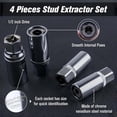 thumbnail image 1 of 4-Piece Metric Broken Bolt Extractor Set, Heavy-Duty Cr-Mo Steel Stud Remover Socket, 1/2 Inch Drive High-Torque Extraction Tool for Automotive Mechanical Workshop Maintenance, 1 of 9