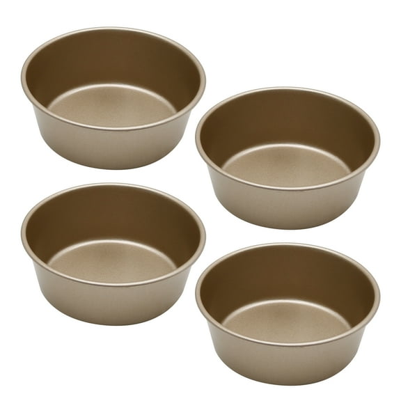 4-Piece Mini Cake Pan Set, 5-inch Round Aluminum Non-Stick Baking Pans, Safe for Baking and Roasting at Home Parties