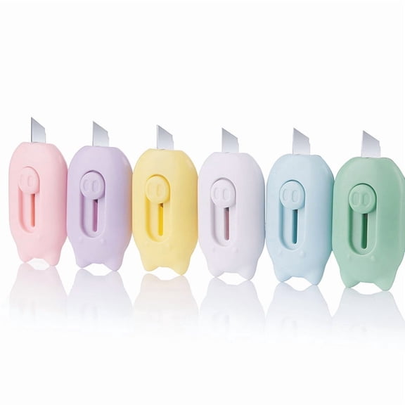 4 Piece Mini Pig Design Utility Knife Set Specifically Made For Unboxing Packages Compact Paper Cutting Tool Includes Letter Opening Feature