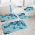 thumbnail image 1 of 4-Piece Mixed Color Bath Mat Set Velvet Fleece Foam Non-Slip Washable Bathroom Rugs Soft Water Absorbent Toilet Mats Universal Modern Decor Black Blue Red Best Value Finds & Budget-Friendly Offers, 1 of 9