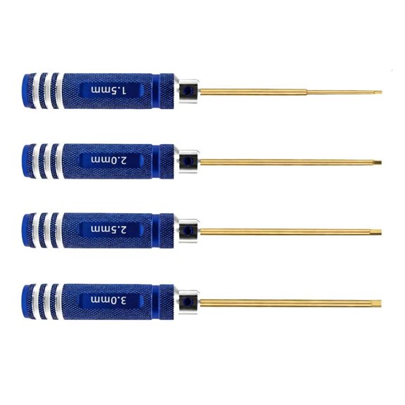 4-Piece Model Tool Set with Long, Straight Fastener Driver Shafts