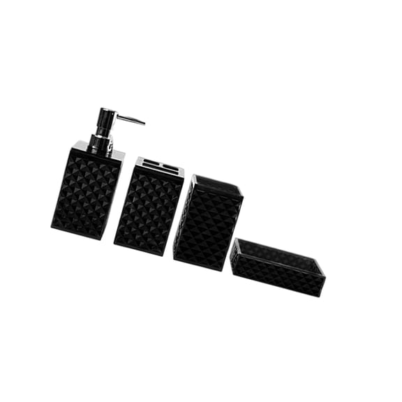 4-Piece Modern Bathroom Organizers with Geometric Grids, Shatter-Resistant Storage for Sink, Shower & Bathtub Areas