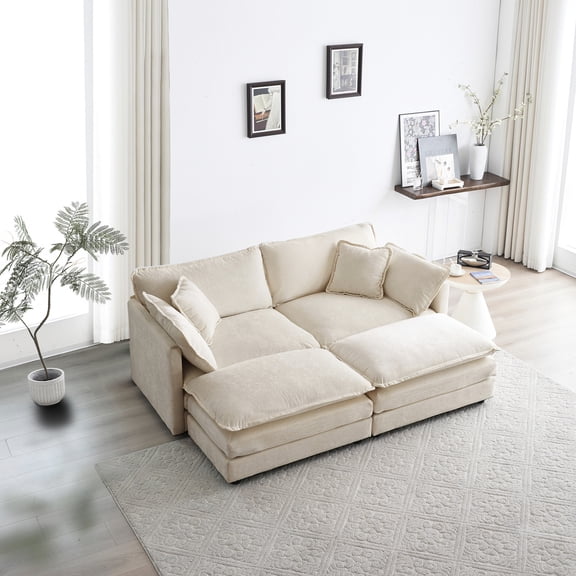 4-Piece Modular Sectional, High-End Chenille, Movable Units - Create Your Own Home Style