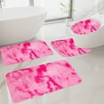 thumbnail image 1 of 4 Piece Multi-Color Bathroom Rug Set Non-Slip Water Absorbent Soft Bath Mats Thick Machine Washable Dark Color Toilet Mats (Pink), 1 of 7