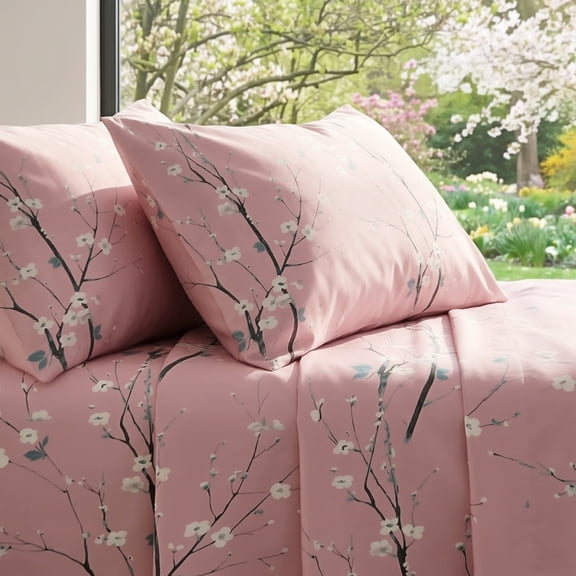 4-Piece Multicolor Floral Bedding Set, Soft Skin-Friendly & Breathable Fabric, Perfect for Bedrooms, Student Dormitories, Hotels and Homestays, Ideal Summer Bedding Set