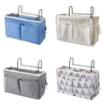 thumbnail image 1 of 4-Piece Multifunctional Bedside Hanging Organizer – Fabric Storage Bags with Metal Hooks for Dorm Rooms, Home Textile & Bed Sundries Organization (Space-Saving Design), 1 of 8