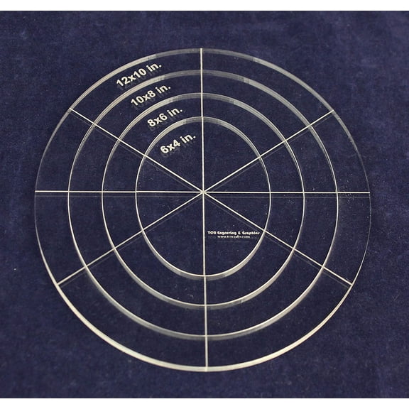 4 Piece Nested Oval Template Set-B-6", 8", 10", 12"-1/8" Acrylic"