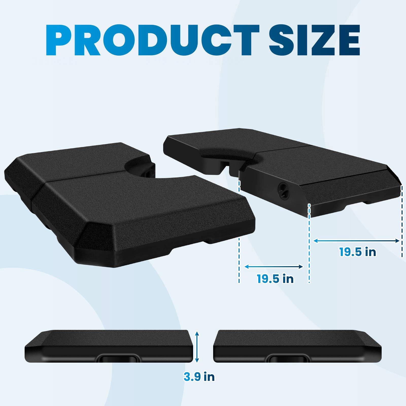 4-Piece Offset Umbrella Base with Stackable Panels, 317LBS Cantilever Umbrella Weight for Patio, Easy Storage