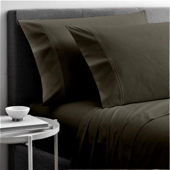 4 Piece Olympic Queen Sheets, Soft Premium 100% Long Staple Egyptian Cotton, Super Queen Mattress Bedsheet Set, Fits Upto 15" Deep Pocket 66"X80", Dark Grey