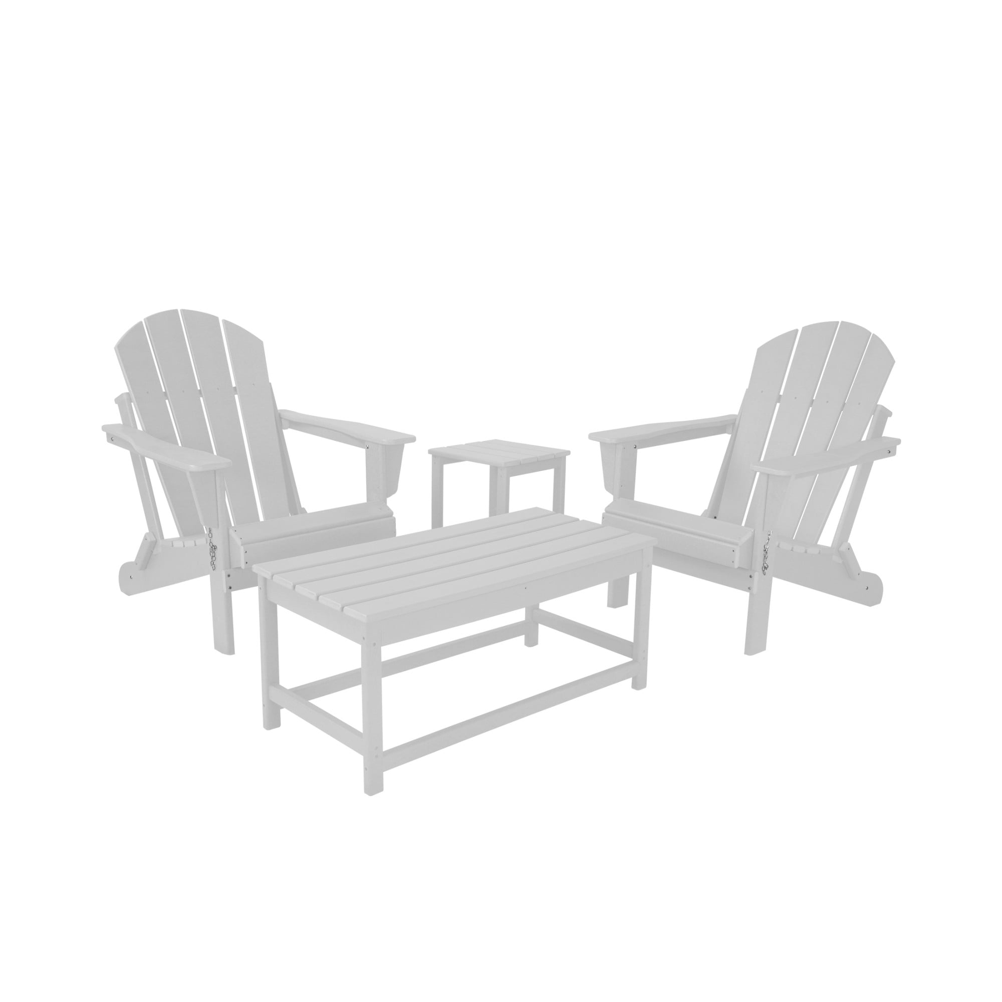 4-Piece Outdoor Paio Adirondack Conversation Seating Set, White