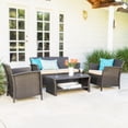 thumbnail image 1 of 4 - Piece Outdoor Seating Set | Great for Entertaining in Any Outdoor Area | PE Rattan, Iron and Waterproof Fabric Design | Improve Outdoor Ambiance, 1 of 7