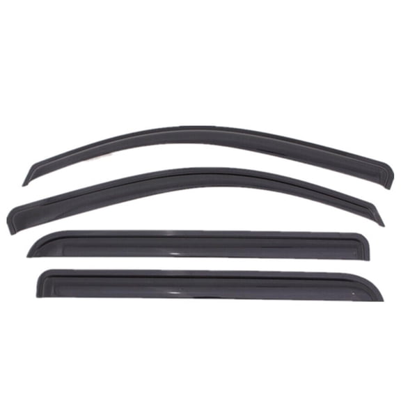 4-Piece Outside Mount Window Deflector Visor Set, Smoke Acrylic-4x Window Wind Deflector Outside Mount Window visor