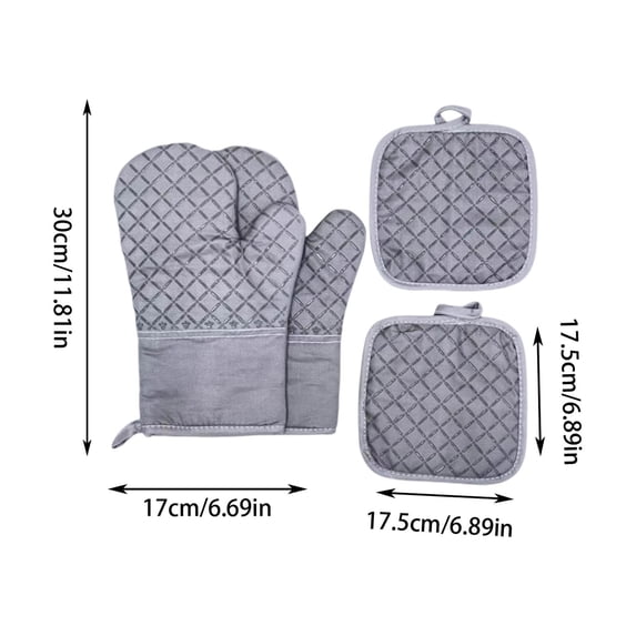 4-Piece Oven Mitts Set, Heat Resistant Up to 500°F, Non-Slip Design for Safe Cooking and Baking