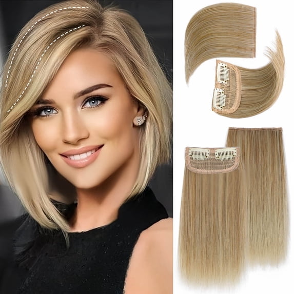 4 Piece Padded Hair Piece Traceless Wig Piece Thickened On Both Sides for Natural Volume and Coverage 4PCS