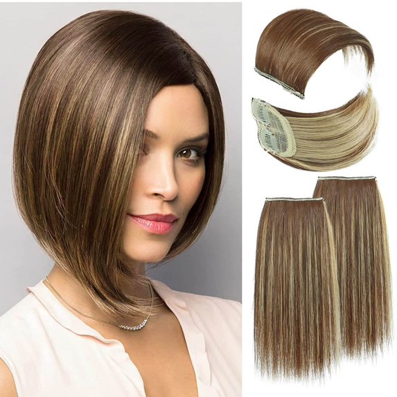 4 Piece Padded Hair Piece Traceless Wig Piece Thickened On Both Sides for Natural Volume and Coverage 4PCS