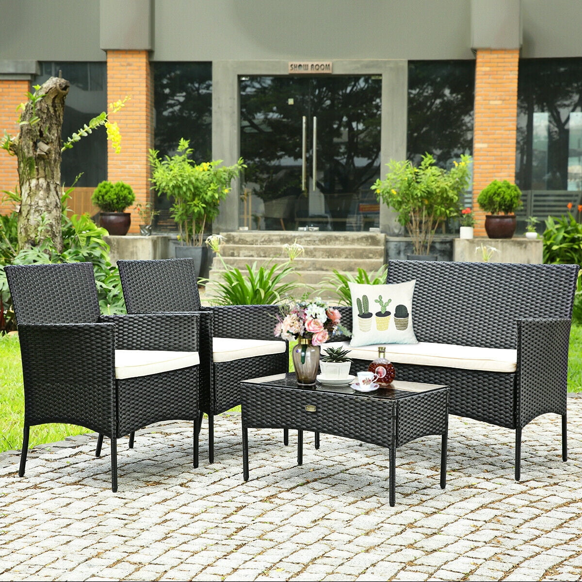 Boyel living wicker outdoor patio conversation furniture set sale