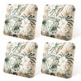 thumbnail image 1 of 4 Piece Patio Cushion Covers, Stretch Outdoor Couch Cushion Slipcovers Replacement for Seat & Backrest, Washable Furniture Protector with Elastic Bottom for Wicker Patio Furniture, Botanical Green, 1 of 9