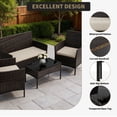 thumbnail image 1 of 4-Piece Patio Furniture Set, Wicker Rattan Outdoor Conversation Set with Loveseat, 2 Chairs & Glass Coffee Table, Cushioned Seating for Backyard, Balcony, Porch, 1 of 28