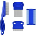 thumbnail image 1 of 4-Piece Pet Grooming Comb Set, Stainless Steel Fine Tooth Combs for Dogs and Cats, Tear Stain and Debris Remover, 1 of 6
