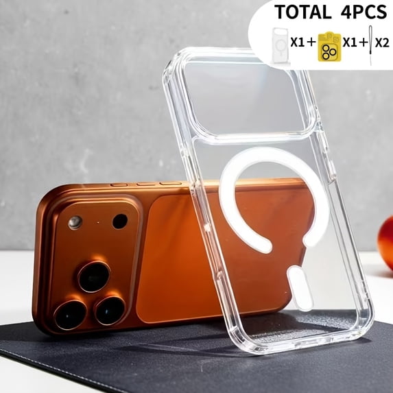 4-Piece Phone Case Set: Magnetic Case + Lens Protector + 2 Lanyards ...