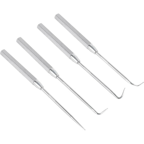 4 Piece Pick Set,Hook and Pick Set,Car Accessories Aluminum Handle Picks Tools Set,Hook Tool,Precision Hook and Pick Set for Automotive,Suitable for Car Oil Seal Gasket Puller and Remover