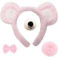 thumbnail image 1 of Vjnyvs 4-Piece Plush Bear Ear Headband Set, Nose, Tail & Bow Tie Kit, Pink, 1 Set, 1 of 7