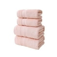 thumbnail image 1 of 4-Piece Polyester Bath Towel Set 55x27.5&27.9x13.7 Inch - Quick-Dry Thick Absorbent Towels for Gym/Spa/Pool in Pink, 1 of 7
