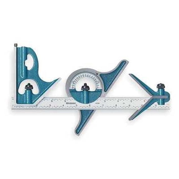 4 Piece Precision Steel Machinist Combination Square Ruler Measuring Angle Tool